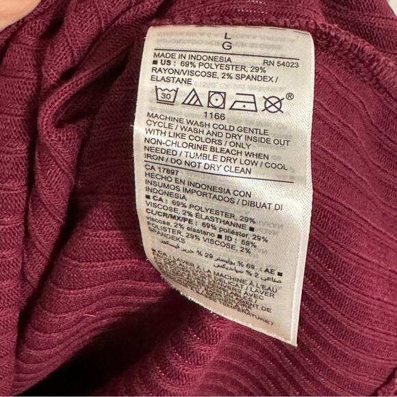 Old Navy Ribbed Maternity Midi Belted Dress Burgundy Size L - Picture 5 of 6